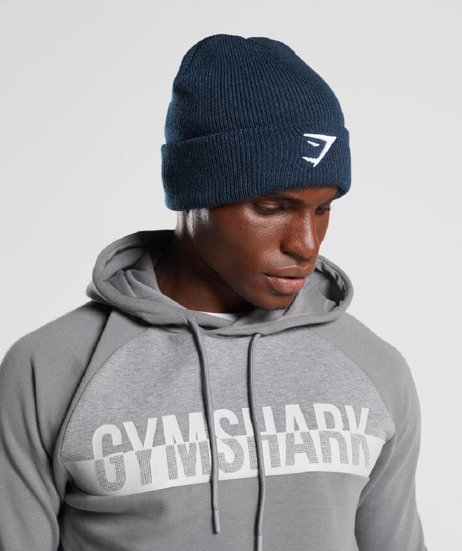 Sombreros Gymshark Sharkhead Beanie Accessories Azul Marino | CO 4193ZUT